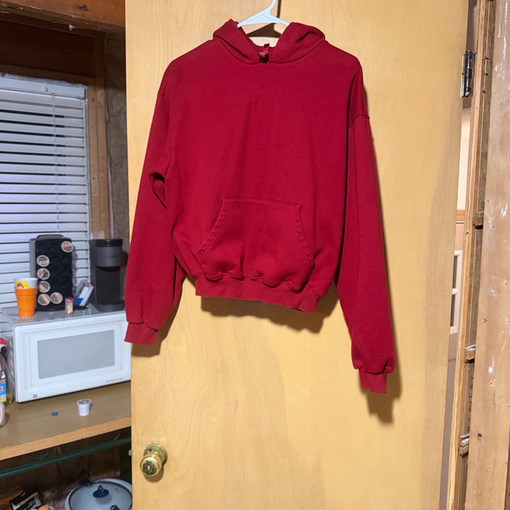 SKIMS Cotton Fleece Classic Hoodie in the color Brick - Picture 4 of 4